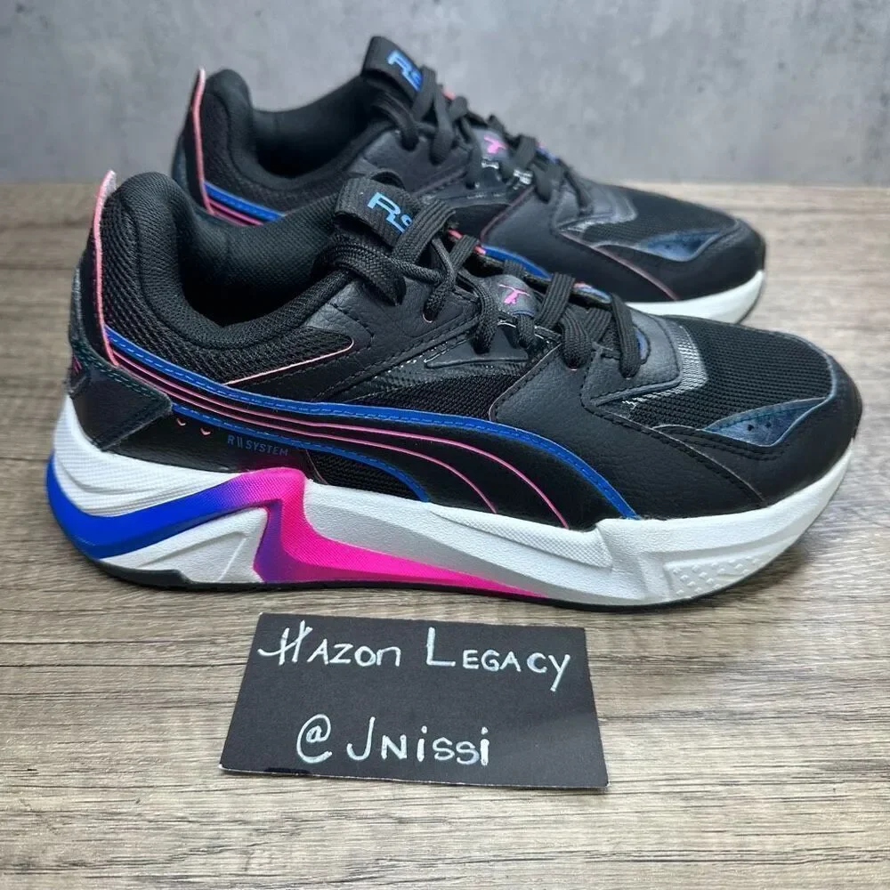 Puma~RS‎ Pulsoid Cosmic~Girl’s~Black/Pink/Blue Athletic Sneakers~Size 5